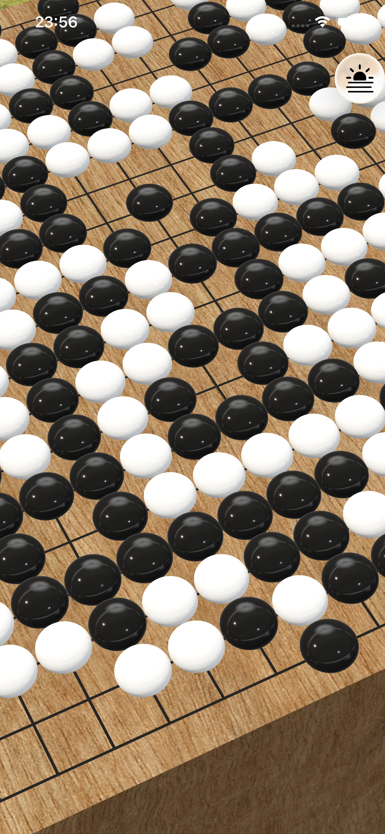 Goban3D on iPhone — 3D board with wood texture and plastic stones
